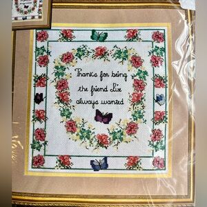 Sandi Phipps Counted Cross Stitch Pattern 'Thank Friends' #529 Kit Unopened New